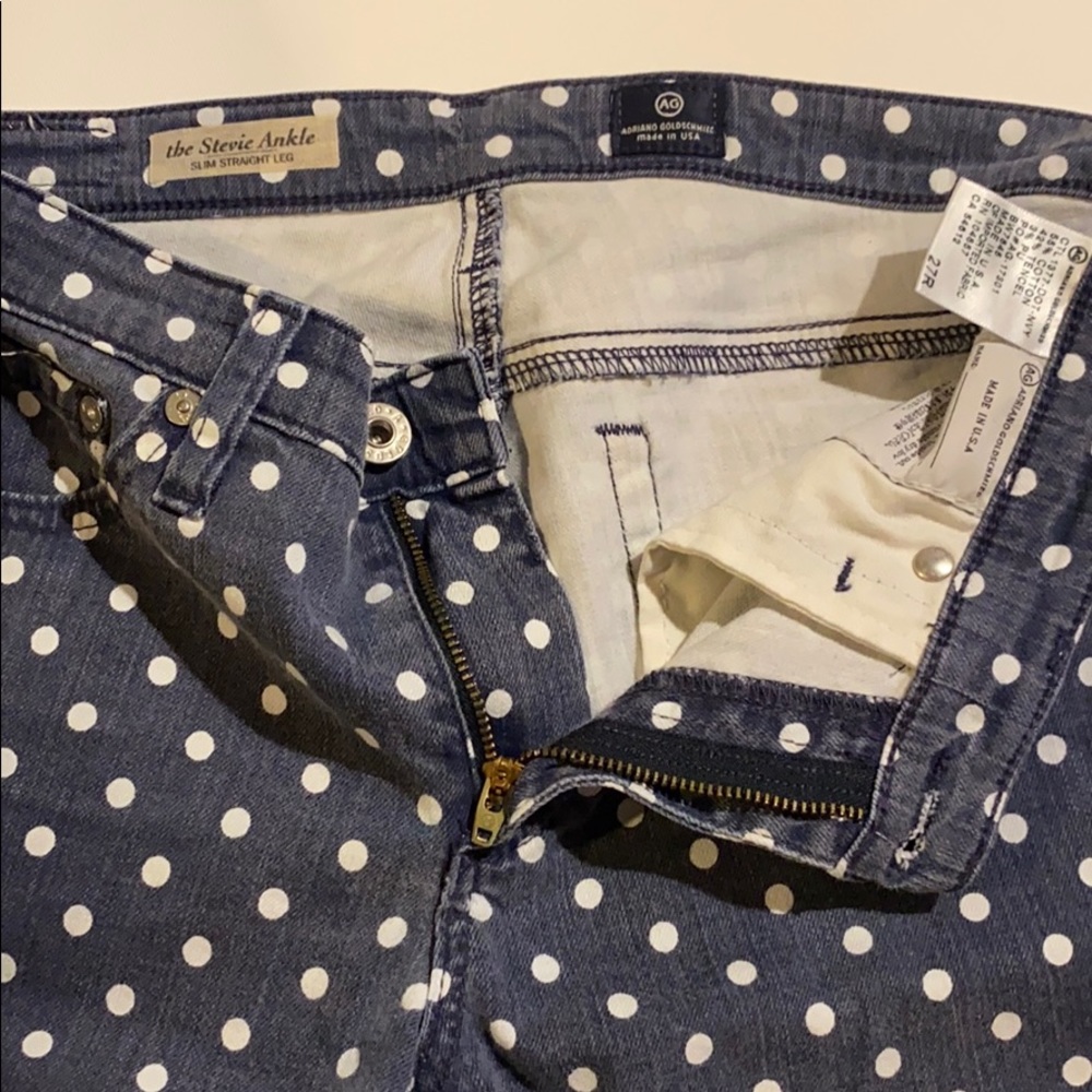 AG Stevie Ankle polka dot jeans